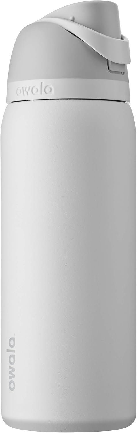 Owala FreeSip Insulated Stainless Steel Water Bottle with Straw, BPA-Free Sports Water Bottle, Great for Travel, 32 Oz, Shy Marshmallow-0