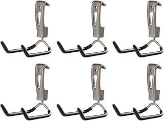 Rubbermaid FastTrack Wall Mounted Garage Storage Utility Multi Hook for Tools, Chairs, Hose, Equipment, and Other Items, Supports 25 Lbs Each (6 Pack)