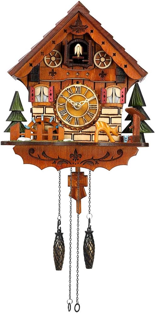 Kintrot Cuckoo Clock Handcrafted Traditional Black Forest Wood Clock Wall Decor-0