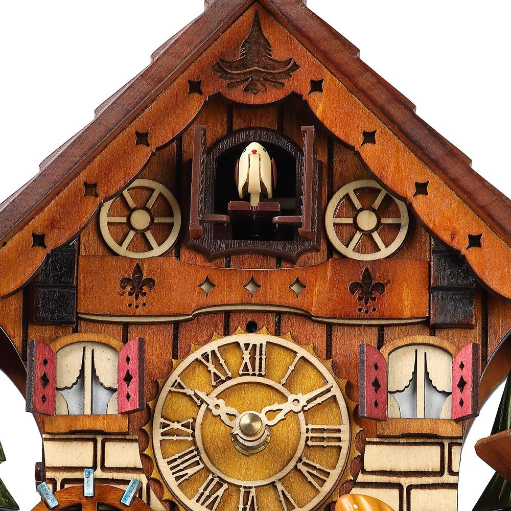 Kintrot Cuckoo Clock Handcrafted Traditional Black Forest Wood Clock Wall Decor-3