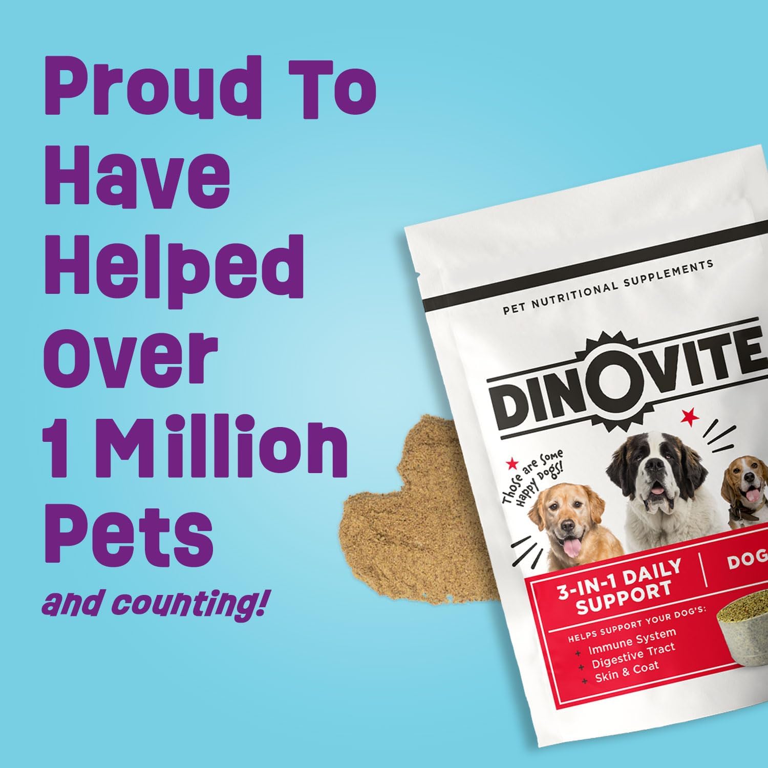 Dinovite Dog Probiotics for Yeast, Itchy Skin and Itchy Ears - Daily Skin & Coat, Digestive, and Immune Support for Small Dogs 1-18lbs – 90-Day Supply, Omega 3 Fatty Acids, Essential Pre & Probiotics-6