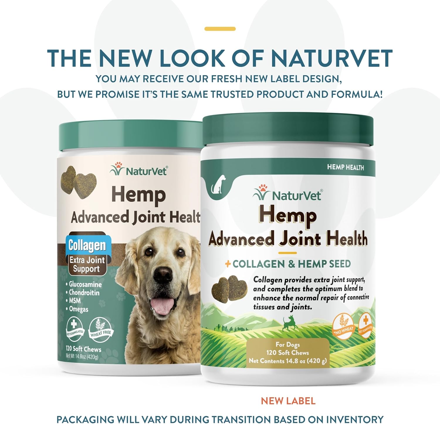 NaturVet Hemp Advanced Joint Health Dog Supplement Soft Chews –Helps Support Joint Health in Dogs – Includes Hemp Seed, Collagen, Glucosamine, MSM, Chondroitin, Omegas – 120 Ct.-1