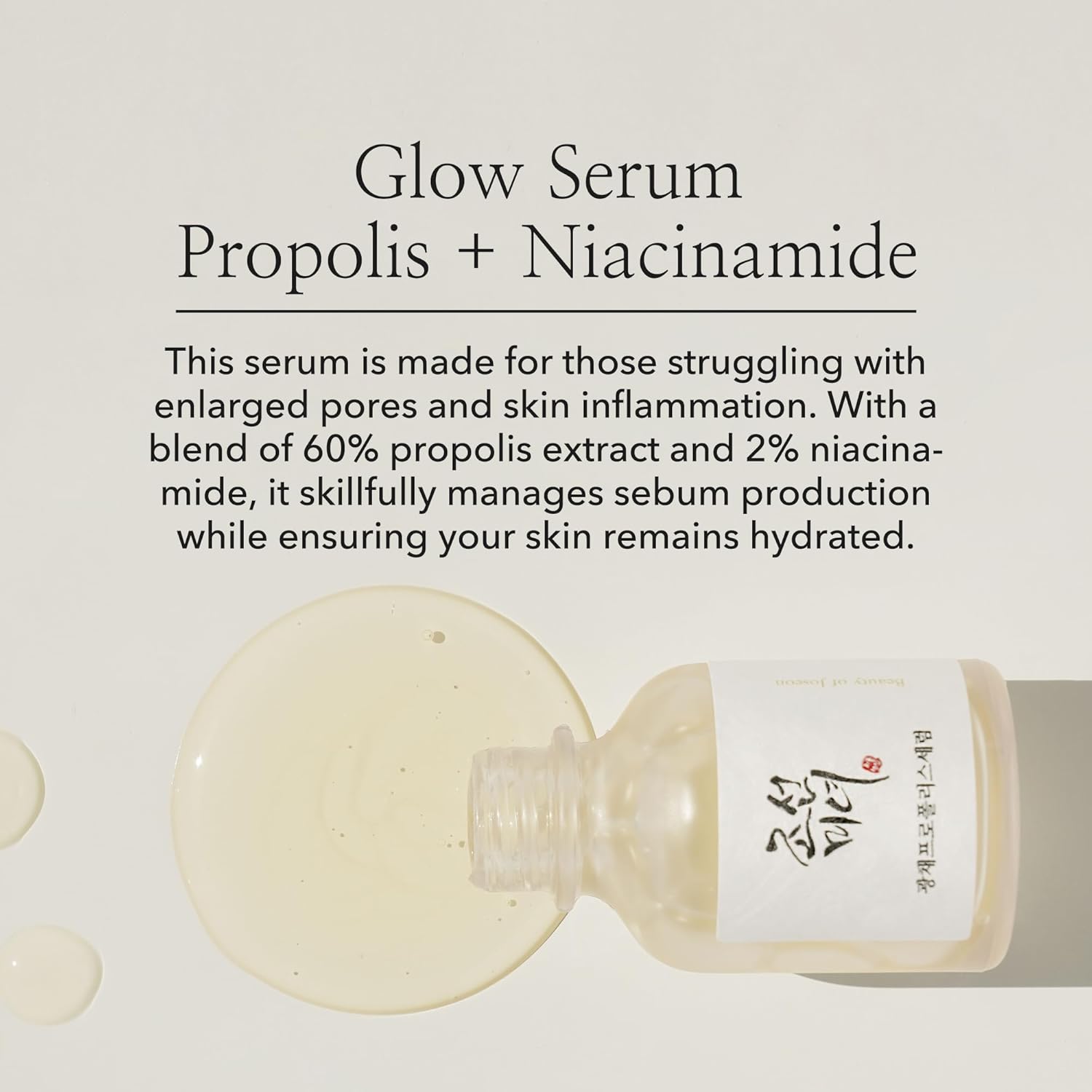 Beauty of Joseon Glow Serum Propolis and Niacinamide Hydrating Facial Soothing Moisturizer for Irritated Uneven Skin Tone, Korean Skin Care 30ml, 1 fl.oz-1