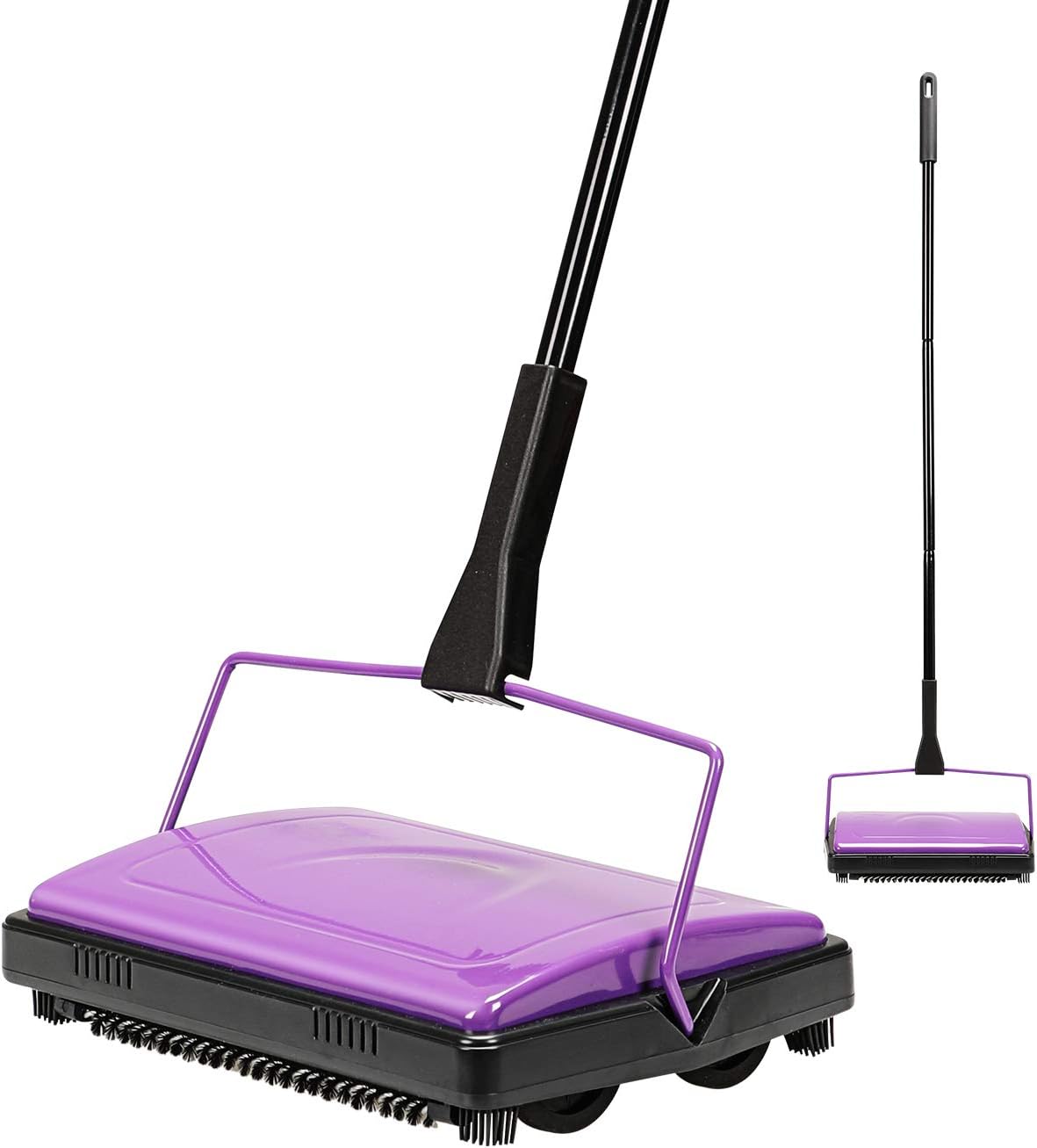 Yocada Carpet Sweeper Cleaner for Home Office Low Carpets Rugs Undercoat Carpets Pet Hair Dust Scraps Paper Small Rubbish Cleaning with a Brush-0