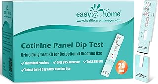 Easy@Home 25 Pack Nicotine Urine Test Strips Kit, Sensitive Rapid Testing Detection 200 ng/mL #ECOT-114