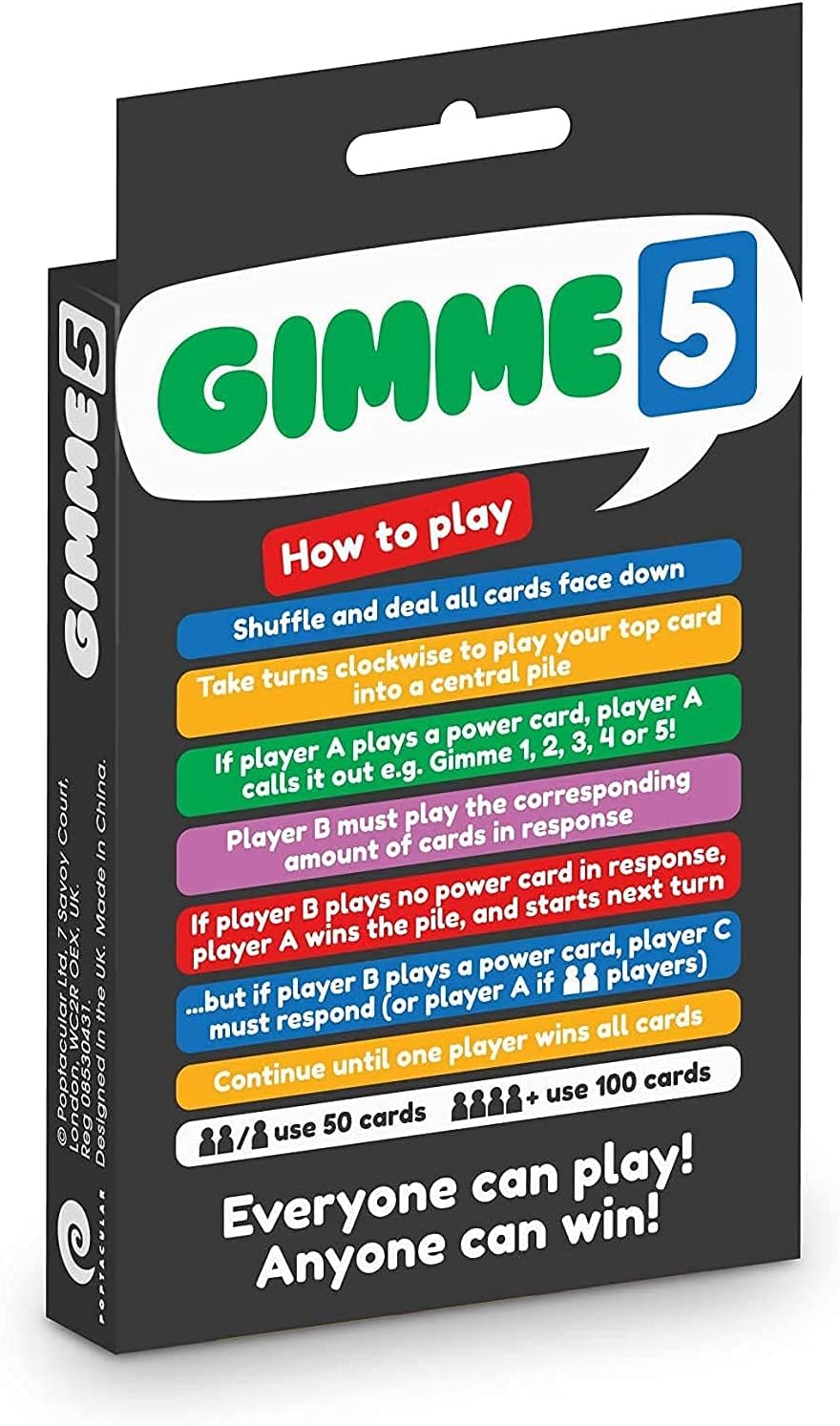 100 PICS Gimme 5, The Count Yourself Lucky Card Game. Perfect Card Game for Young Kids and Children, Age 4+, Rules as Simple as snap, Anyone can Win-6