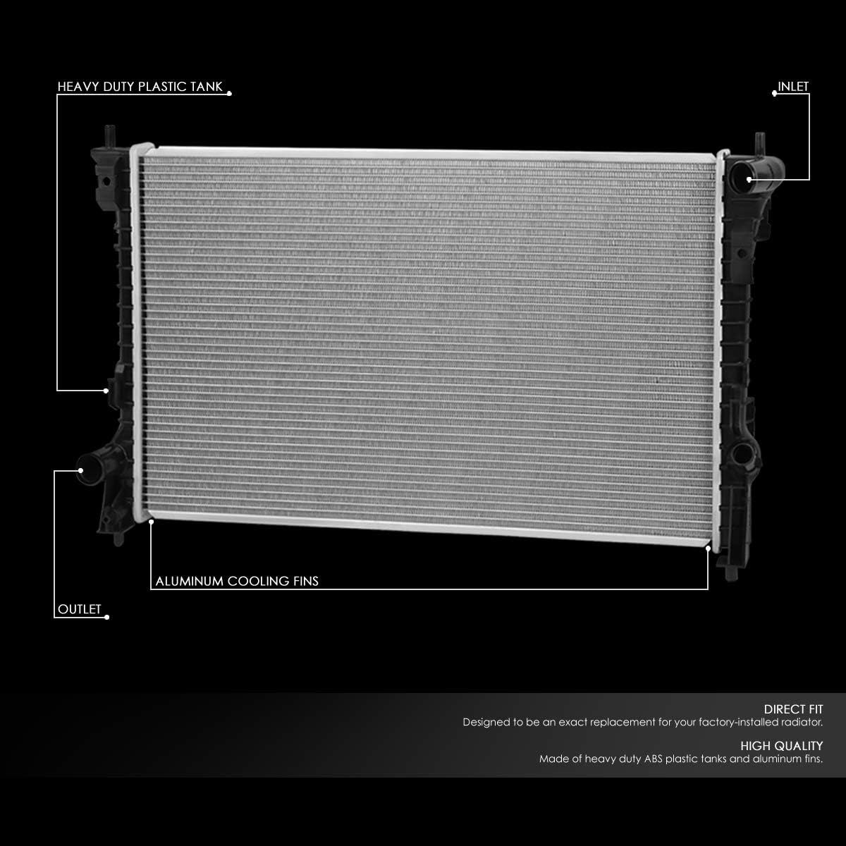 DNA Motoring OEM-RA-2937 Factory Style Direct Fit Aluminum Cooling Radiator Compatible with 09-16 Lincoln MKS / 10-12 MKT, 28-3/4" W X 17-1/2" H X 1" D, 1-1/2" Inlet / 1-1/2" Outlet-1