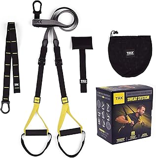 TRX Training Sweat Suspension-Trainer System for Strength and Cardio Training, Portable Full-Body Exercise Equipment for Home, Travel, and Outdoors