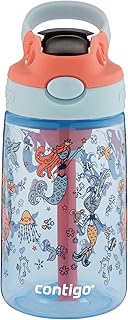 Contigo Kids Straw Water Bottle with AUTOSPOUT Lid, 14oz, Mermaids