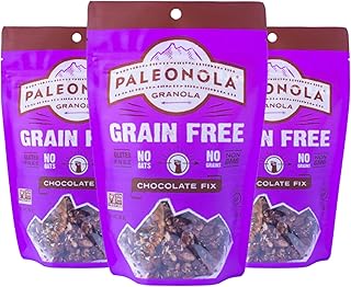 Paleonola Grain Free Granola | Gluten Free, Non-GMO, Dairy Free, No Refined Sugars, 10 Oz Bags (Chocolate Fix, 3 Pack)