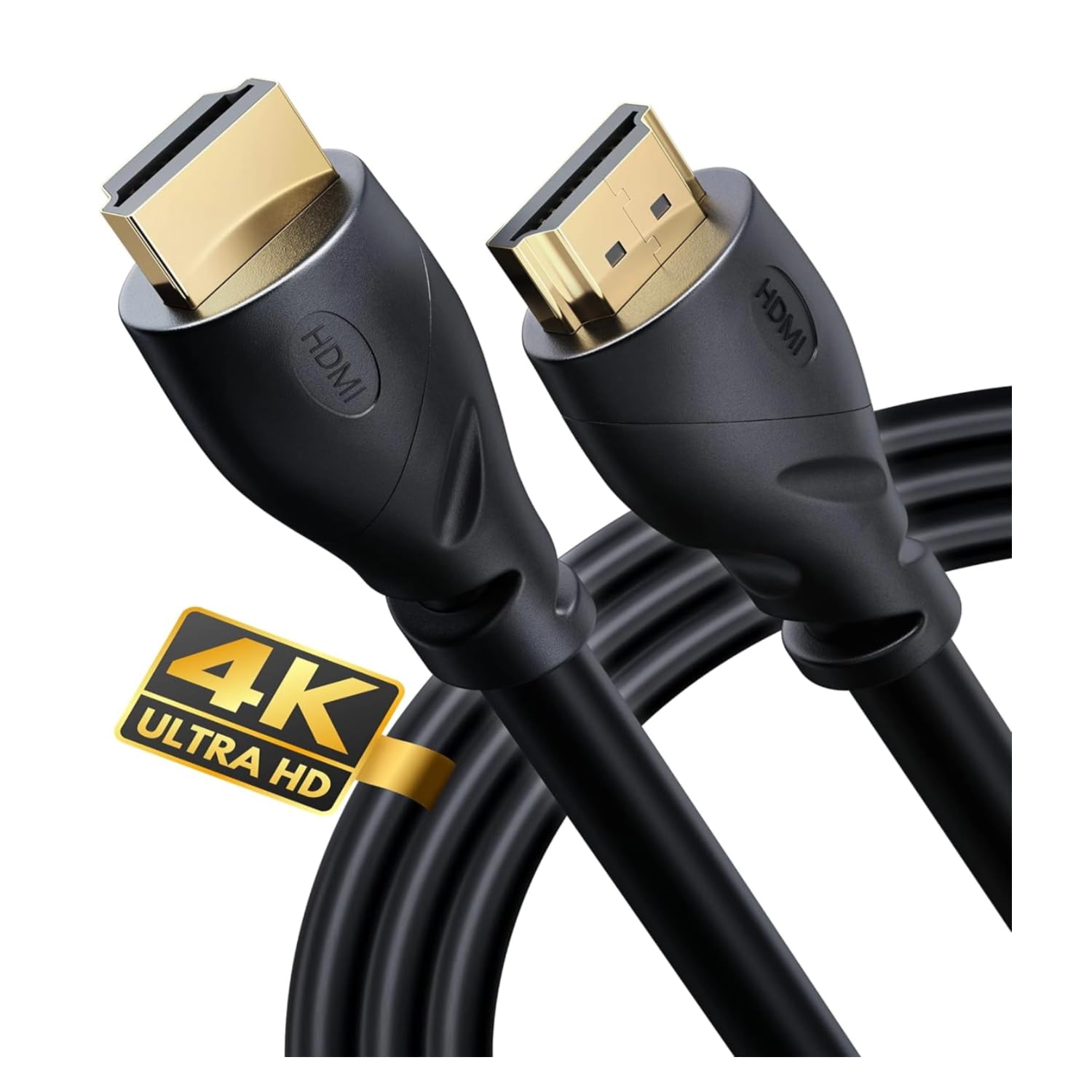 PowerBear 4K HDMI Cable 10 ft | High Speed, Rubber & Gold Connectors, 4K @ 60Hz, Ultra HD, 2K, 1080P, & ARC Compatible for Laptop, Monitor, PS5, PS4, Xbox One, Fire TV, Apple TV & More…-0