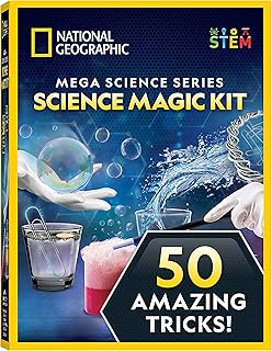 NATIONAL GEOGRAPHIC Science Magic Kit – Science Kit for Kids with 50 Unique Experiments and Magic Tricks, Chemistry Set and STEM Project, A Great Gift for Boys and Girls (Amazon Exclusive)