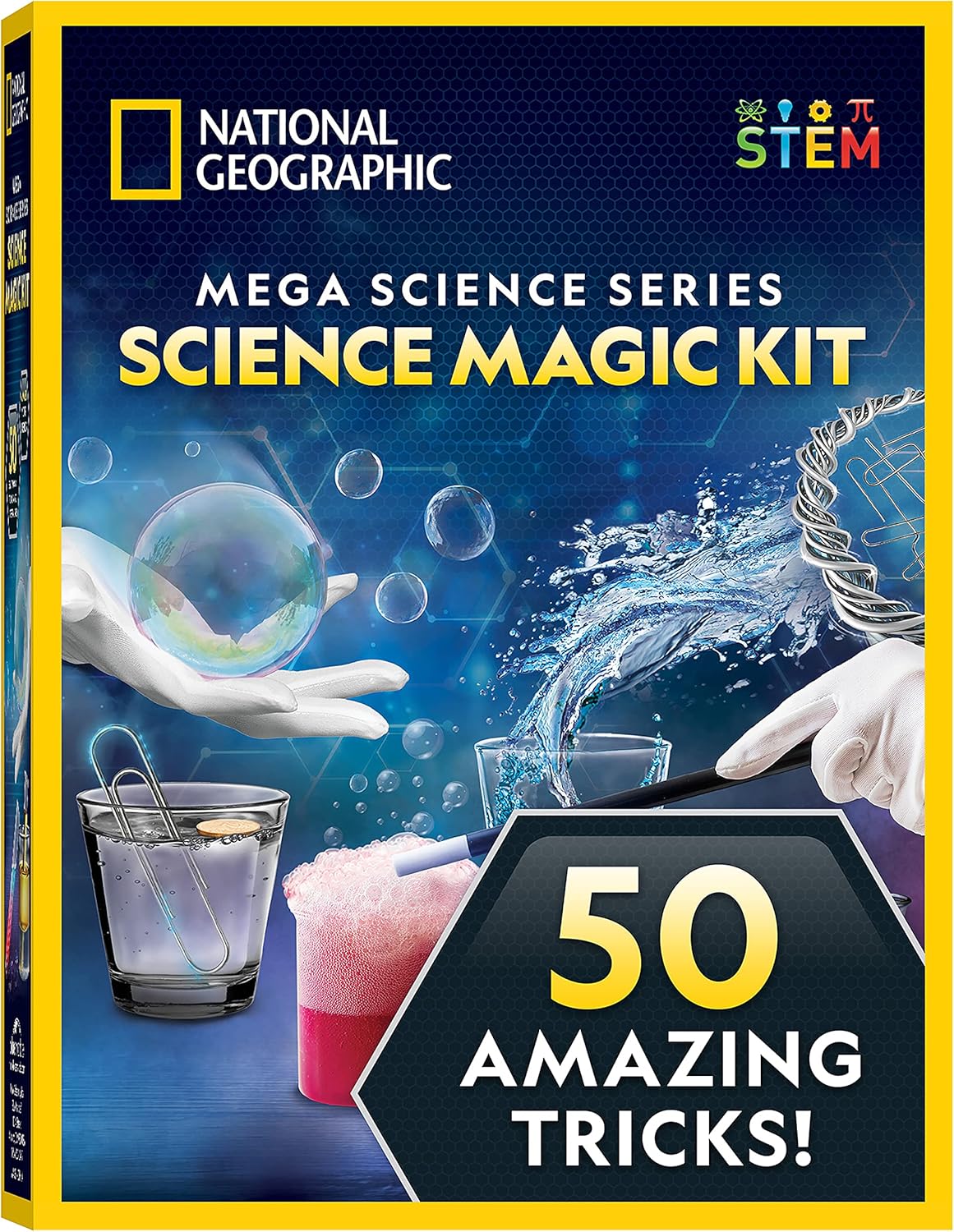 NATIONAL GEOGRAPHIC Science Magic Kit – Science Kit for Kids with 50 Unique Experiments and Magic Tricks, Chemistry Set and STEM Project, A Great Gift for Boys and Girls (Amazon Exclusive)-0