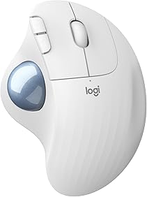 Logitech ERGO M575 Wireless Trackball Mouse - Easy thumb control, precision and smooth tracking, ergonomic comfort design, for Windows, PC and Mac with Bluetooth and USB capabilities - Off White