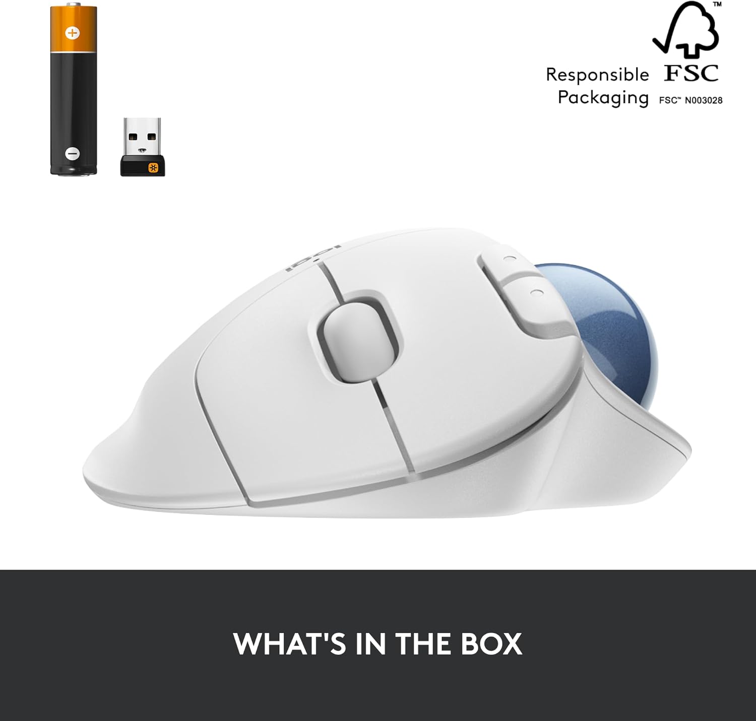 Logitech ERGO M575 Wireless Trackball Mouse - Easy thumb control, precision and smooth tracking, ergonomic comfort design, for Windows, PC and Mac with Bluetooth and USB capabilities - Off White-7