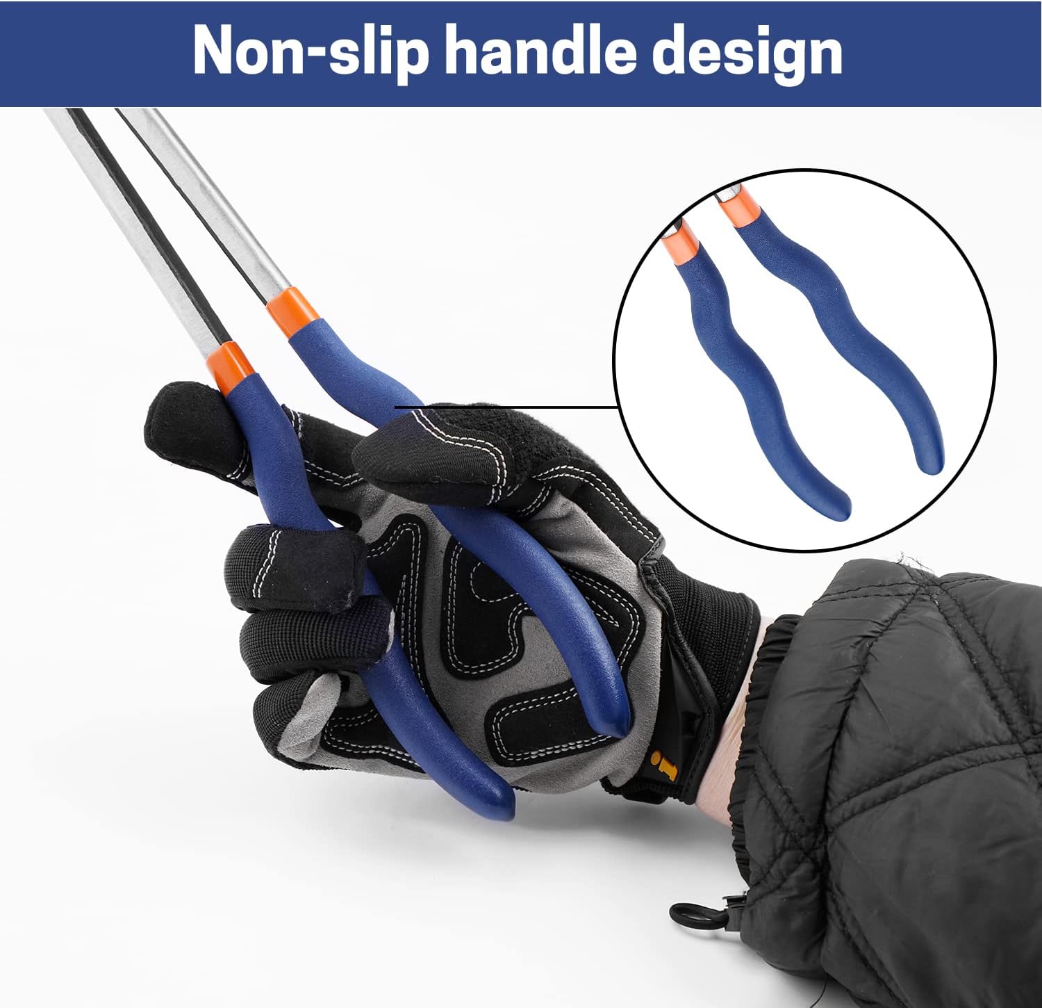 Long Reach Pliers - 16 Inches 45 Degree Angle Long Needle Nose Pliers - for Narrow Spaces and Limited Areas-3