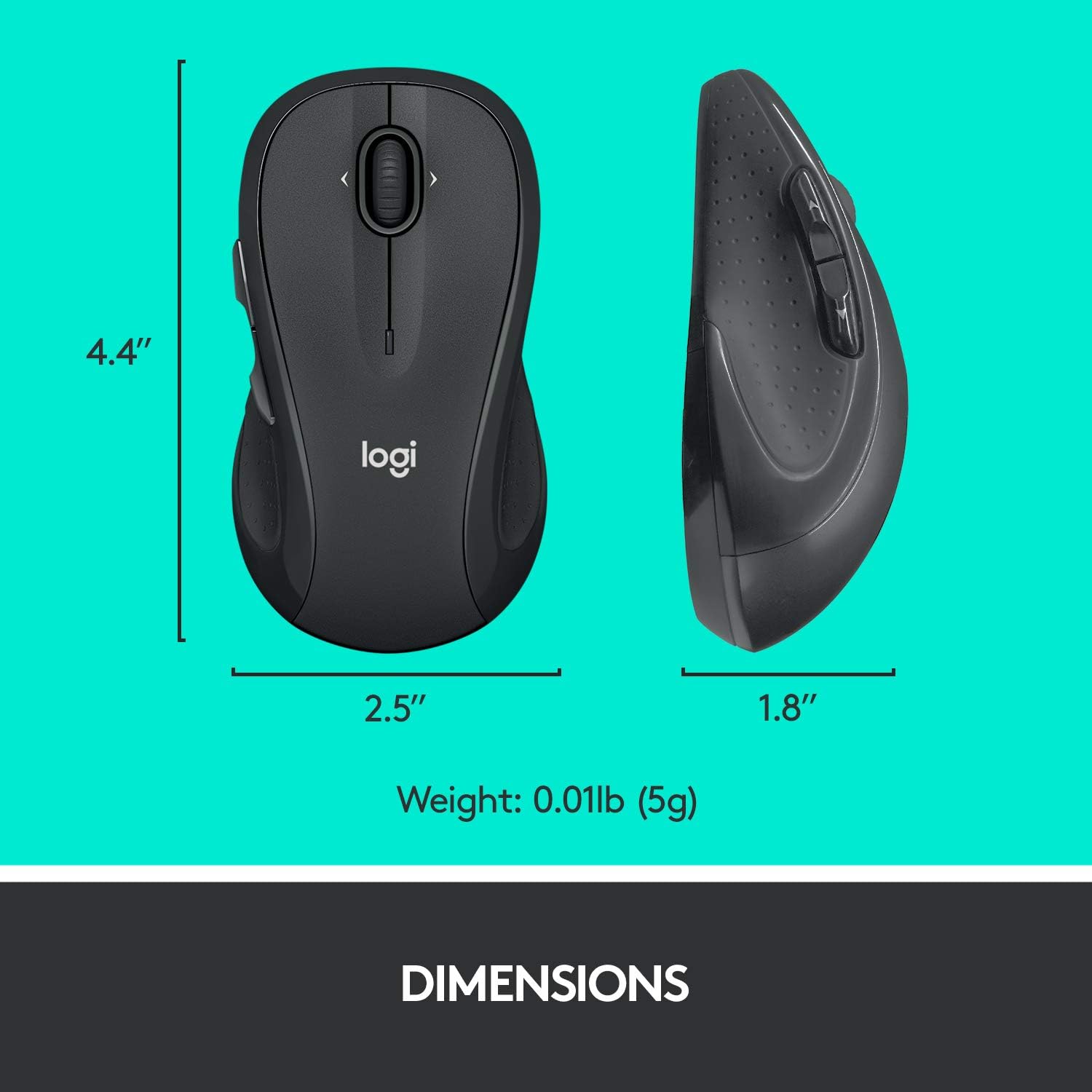 Logitech M510 Wireless Computer Mouse for PC with USB Unifying Receiver - Graphite-6