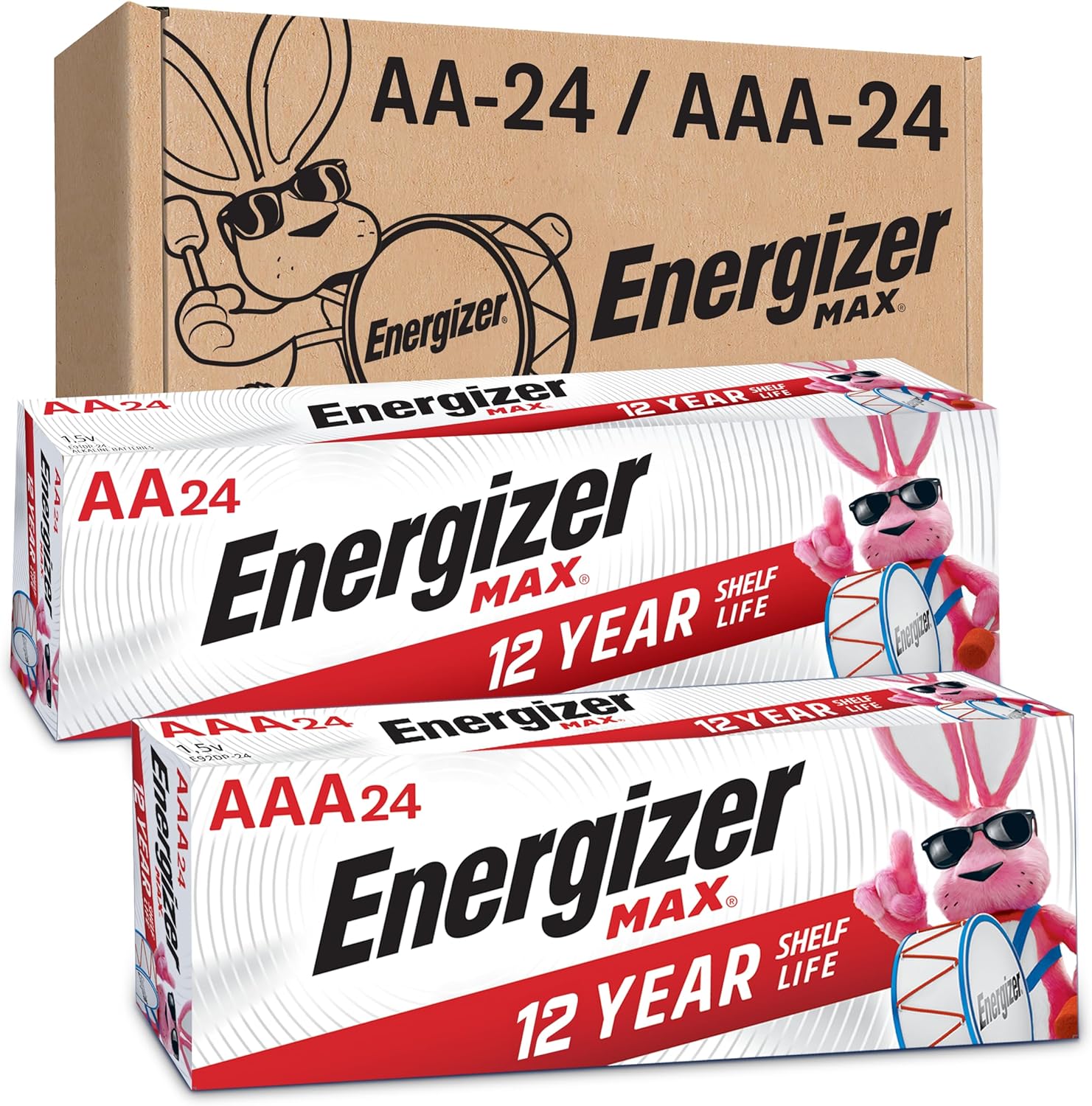 Energizer AA Batteries and AAA Batteries, 24 Max Double A Batteries and 24 Max Triple A Batteries Combo Pack, 48 Count-0