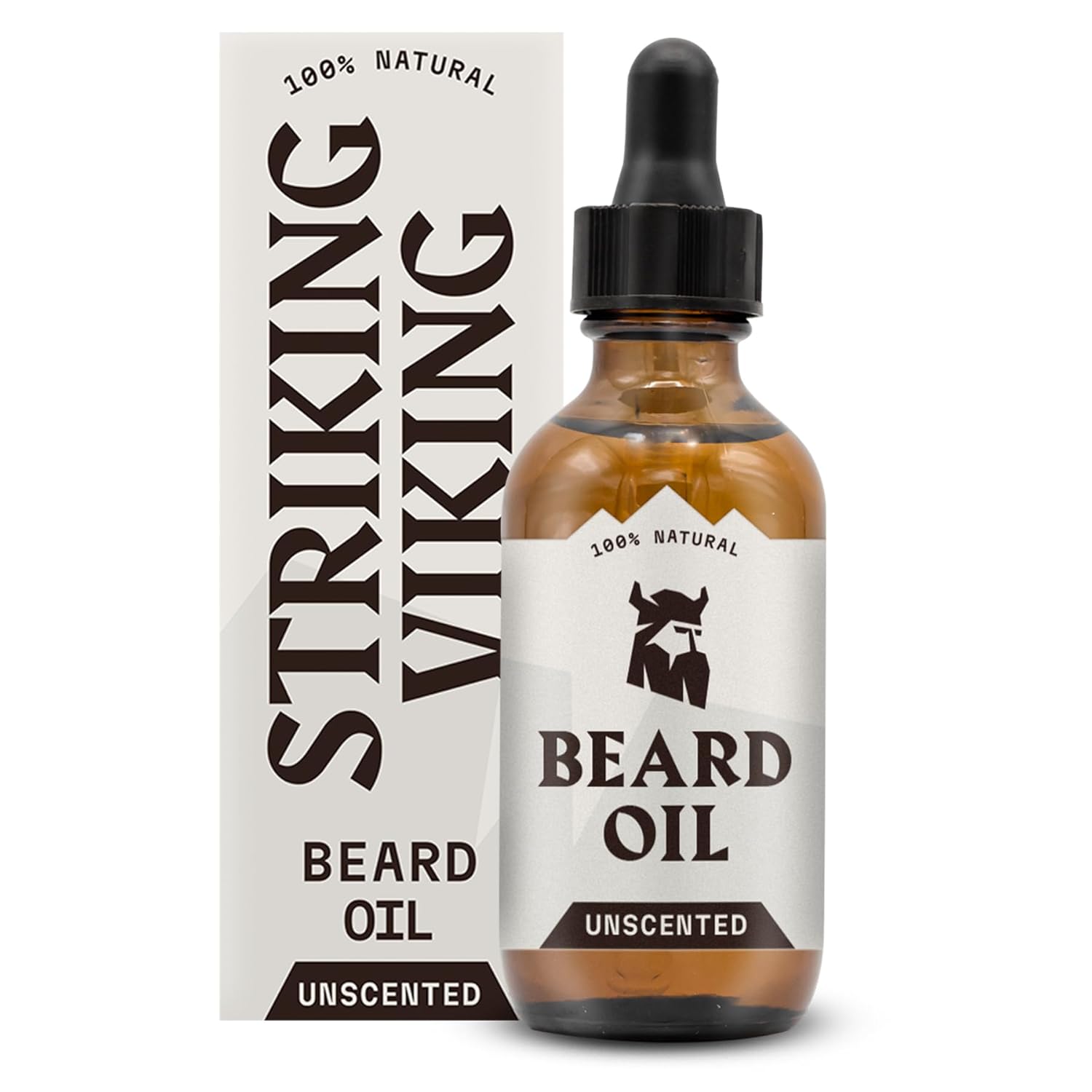 Striking Viking Beard Oil Conditioner Unscented for Men (Large 2 oz) - All Naturally Derived Formula With Argan & Jojoba Oils - Softens, Smooths & Strengthens Beard Growth - Beard Conditioner Oil Men-0