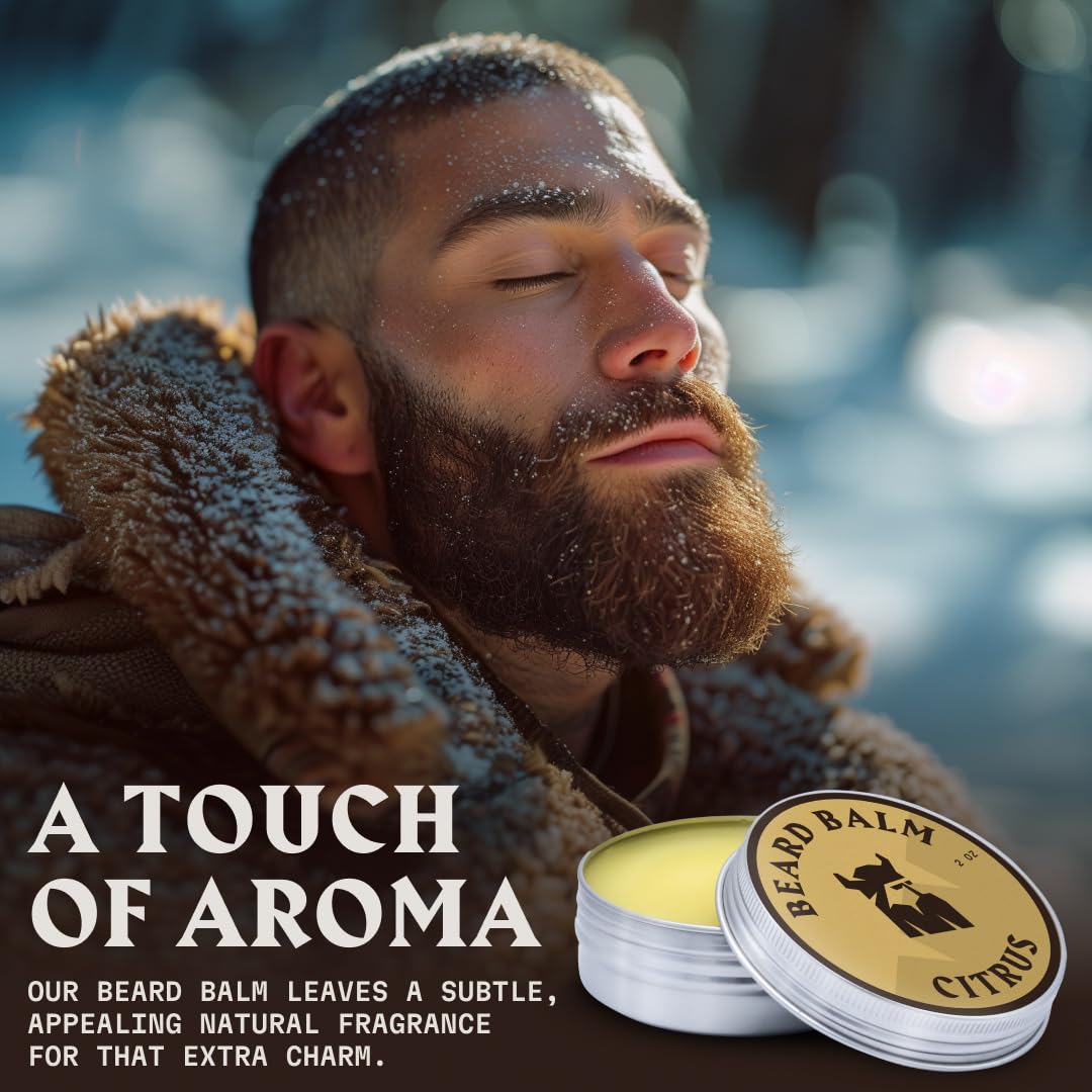 Citrus Scented Beard Balm 2 oz - 100% Natural-4