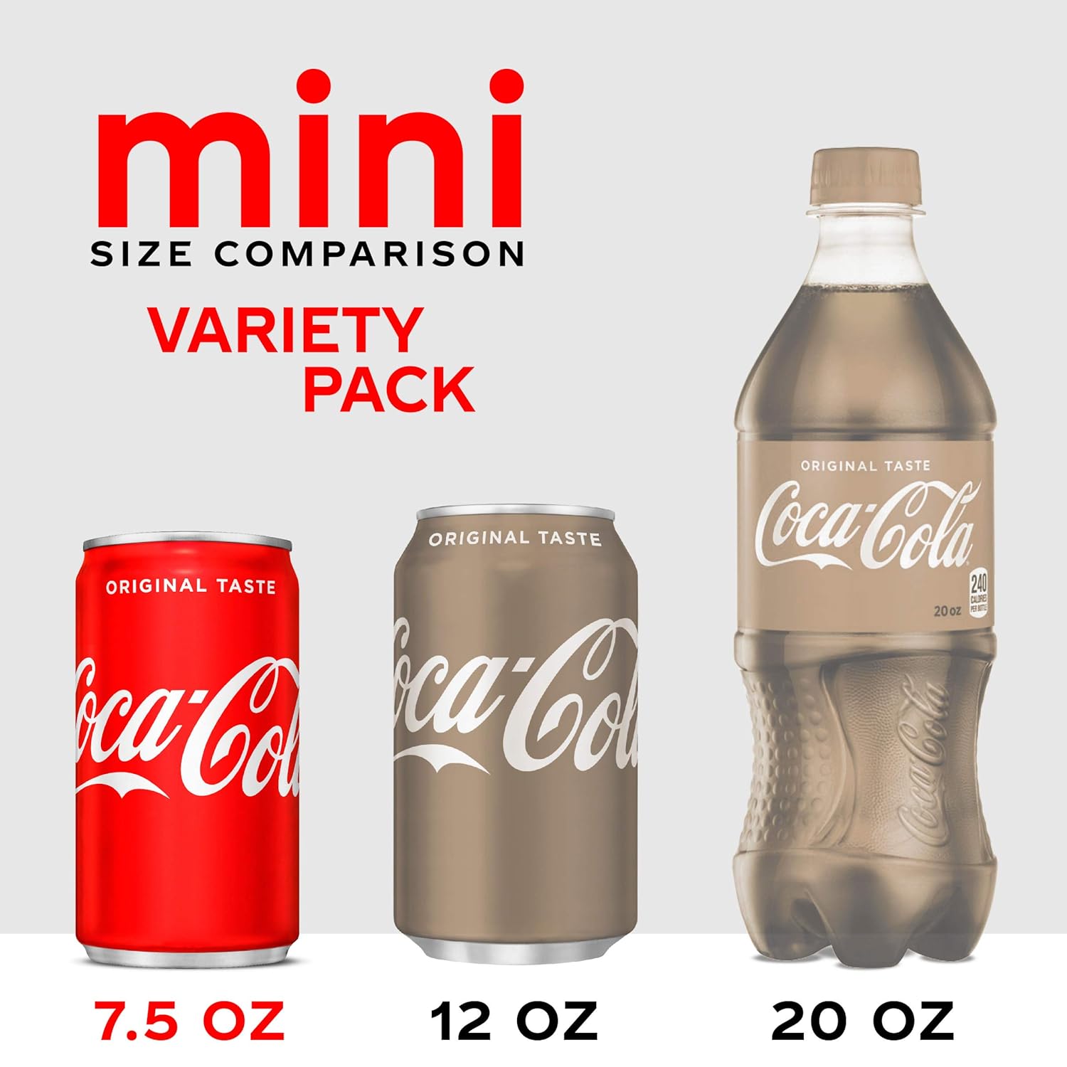 Coca-Cola Mini Can Variety Pack, 7.5 Fl Oz, Pack Of 30 (10 Each: Coke Classic, Diet Coke, Sprite),, 7.5 Fl Oz ()-1