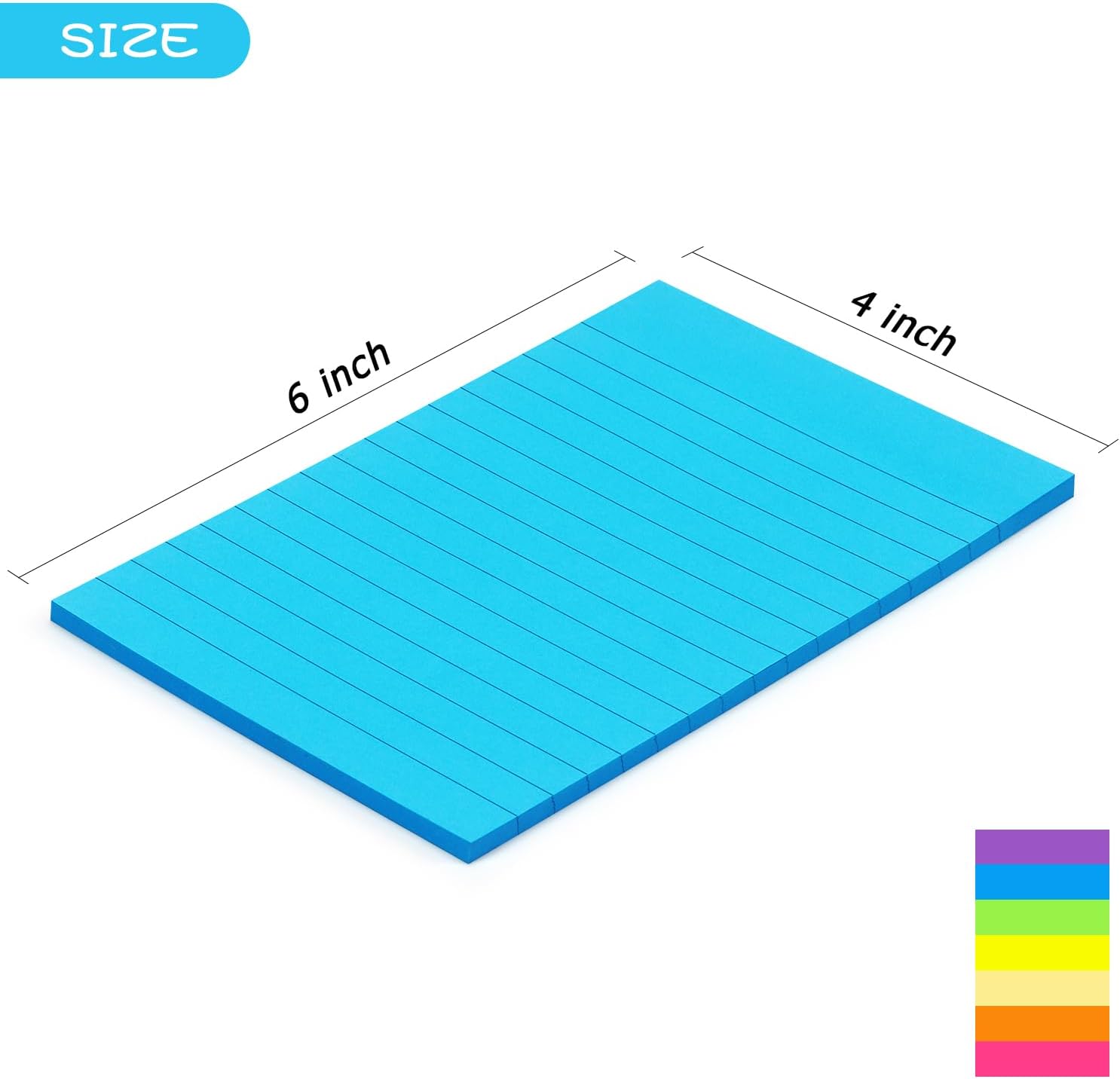 Early Buy Lined Sticky Notes with Lines 4x6 Self-Stick Notes 8 Bright Color 8 Pads, 45 Sheets/Pad-2