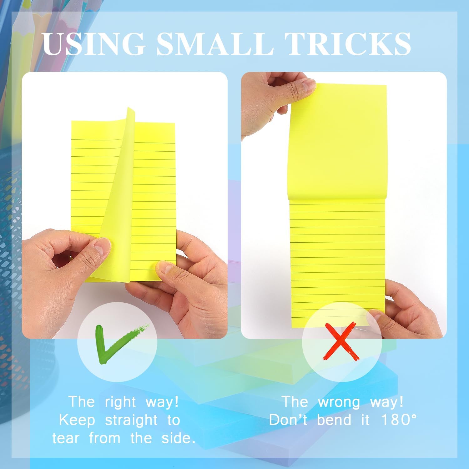 Early Buy Lined Sticky Notes with Lines 4x6 Self-Stick Notes 8 Bright Color 8 Pads, 45 Sheets/Pad-4