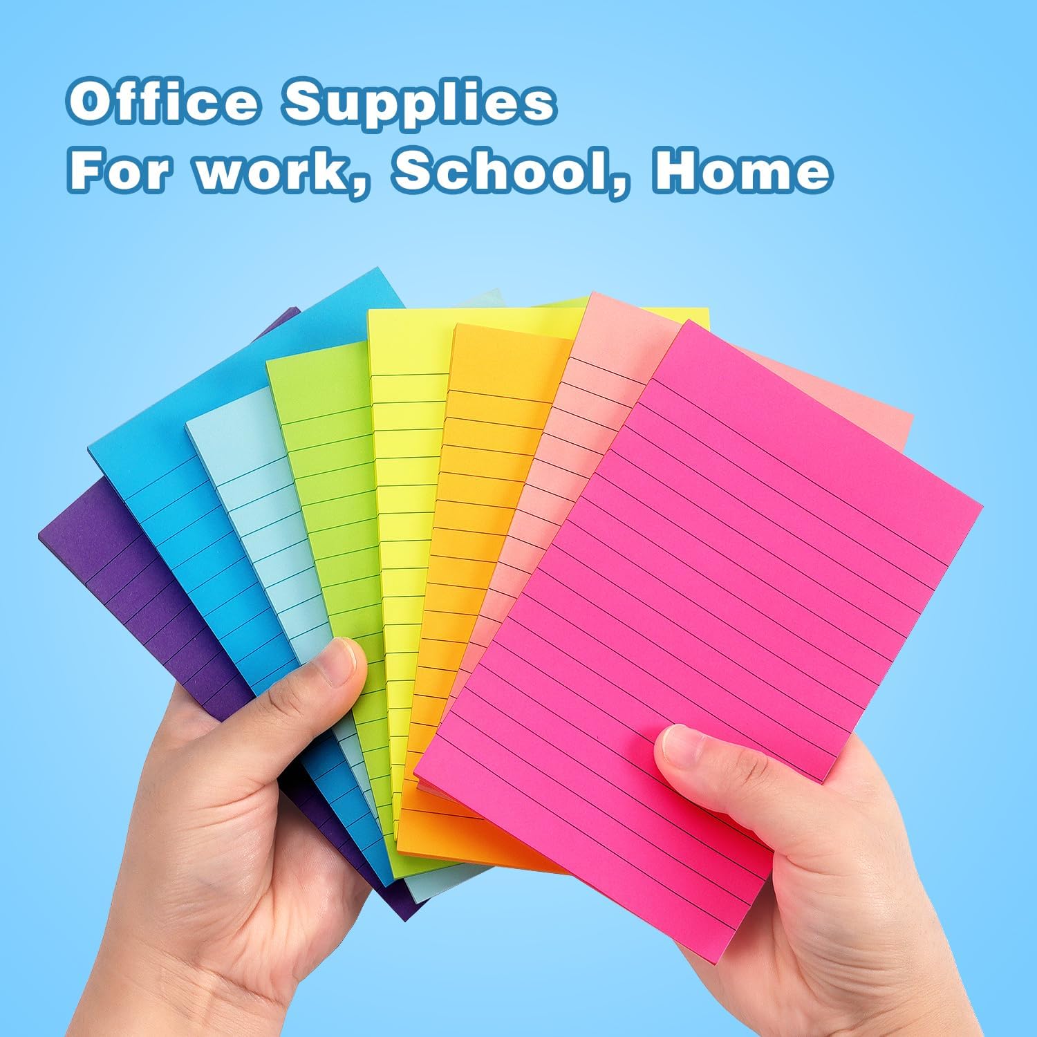 Early Buy Lined Sticky Notes with Lines 4x6 Self-Stick Notes 8 Bright Color 8 Pads, 45 Sheets/Pad-5