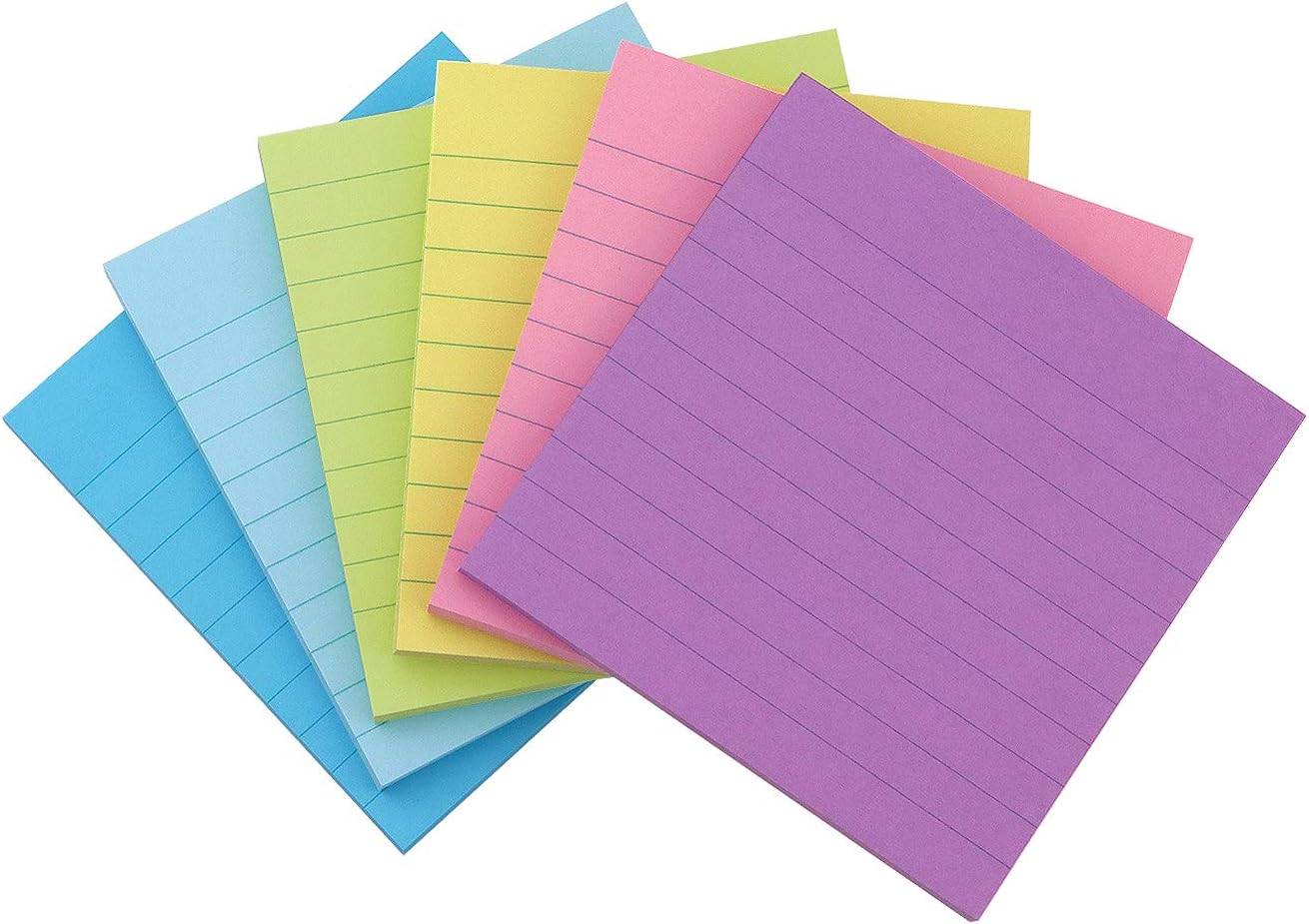 Early Buy Lined Sticky Notes with Lines 4x4 Self-Stick Notes 6 Candy Color 6 Pads, 60 Sheets/Pad-1