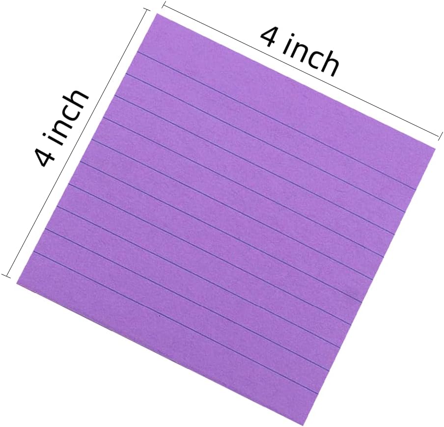 Early Buy Lined Sticky Notes with Lines 4x4 Self-Stick Notes 6 Candy Color 6 Pads, 60 Sheets/Pad-2