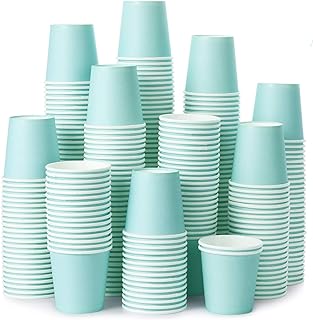 AOZITA [360 Pack] 3 oz Paper Cups, Sky Blue Mouthwash Cups, Disposable Bathroom Cups, Espresso Cups, Paper Cups for Party, Picnic, BBQ, Travel, and Event