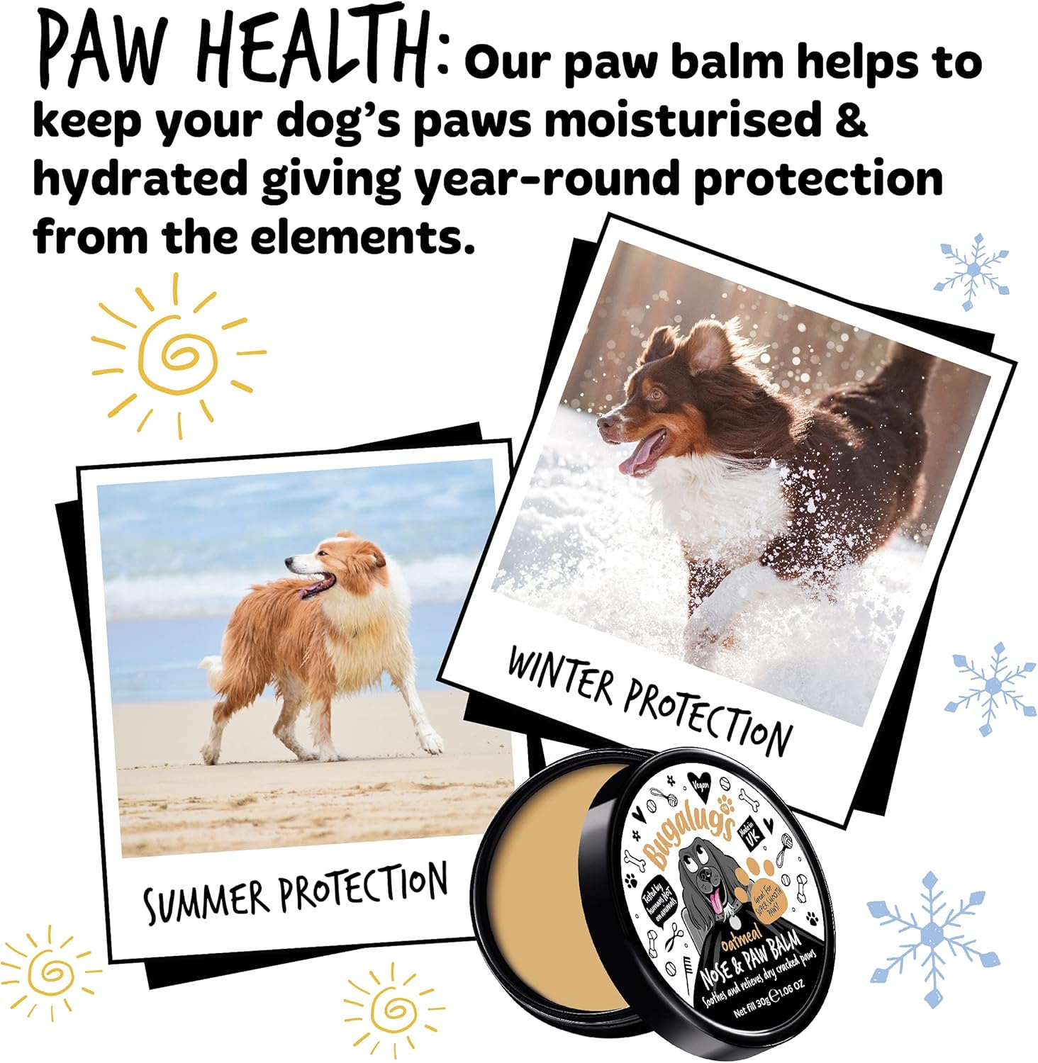 Dog Paw Pad Balm & Dog Nose Balm 30 g (1.06 oz) - Moisturizing Dog Paw Balm That Creates an Invisible Barrier That Protects and Heals Dry Cracked Paws - All-Natural Dog Paw Balm with Oatmeal-2