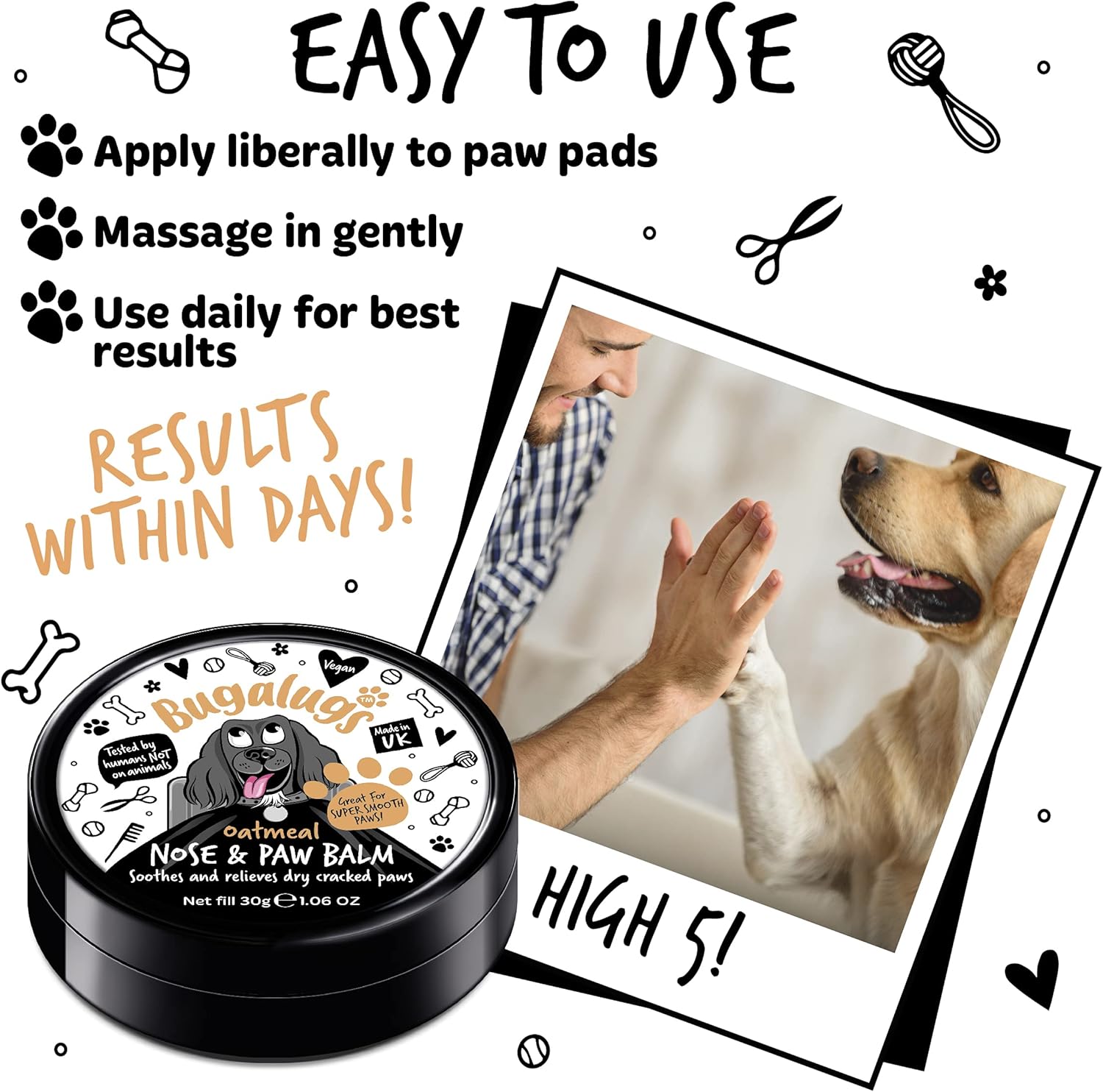 Dog Paw Pad Balm & Dog Nose Balm 30 g (1.06 oz) - Moisturizing Dog Paw Balm That Creates an Invisible Barrier That Protects and Heals Dry Cracked Paws - All-Natural Dog Paw Balm with Oatmeal-7