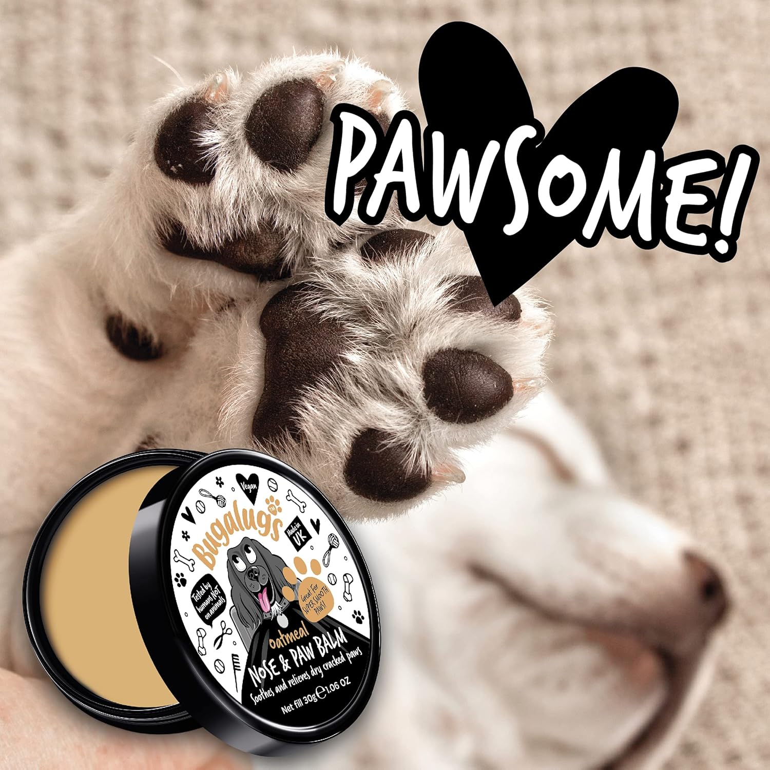 Dog Paw Pad Balm & Dog Nose Balm 30 g (1.06 oz) - Moisturizing Dog Paw Balm That Creates an Invisible Barrier That Protects and Heals Dry Cracked Paws - All-Natural Dog Paw Balm with Oatmeal-8