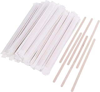 Gmark Individually Wrapped 5.5" Wood Coffee Stir Sticks - 500pc Round End, Eco Friendly Coffee Stirrers Wood for Hot Drinks - Natural Birch Wood GM1014A