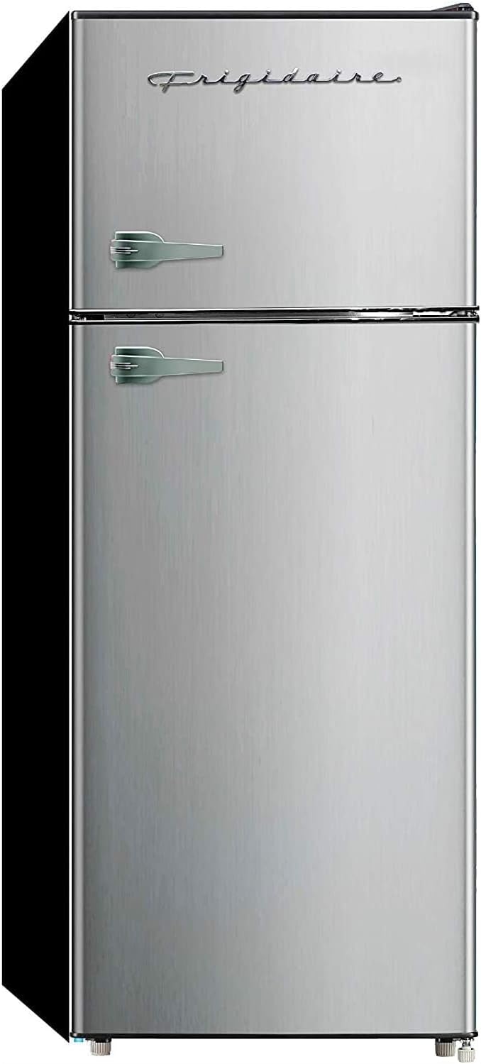 Frigidaire EFR751, 2 Door Apartment Size Refrigerator with Freezer Combo, 7.5 cu ft, Platinum Series, Stainless Steel-21.5" D x 22.4" W x 55.5" H-0