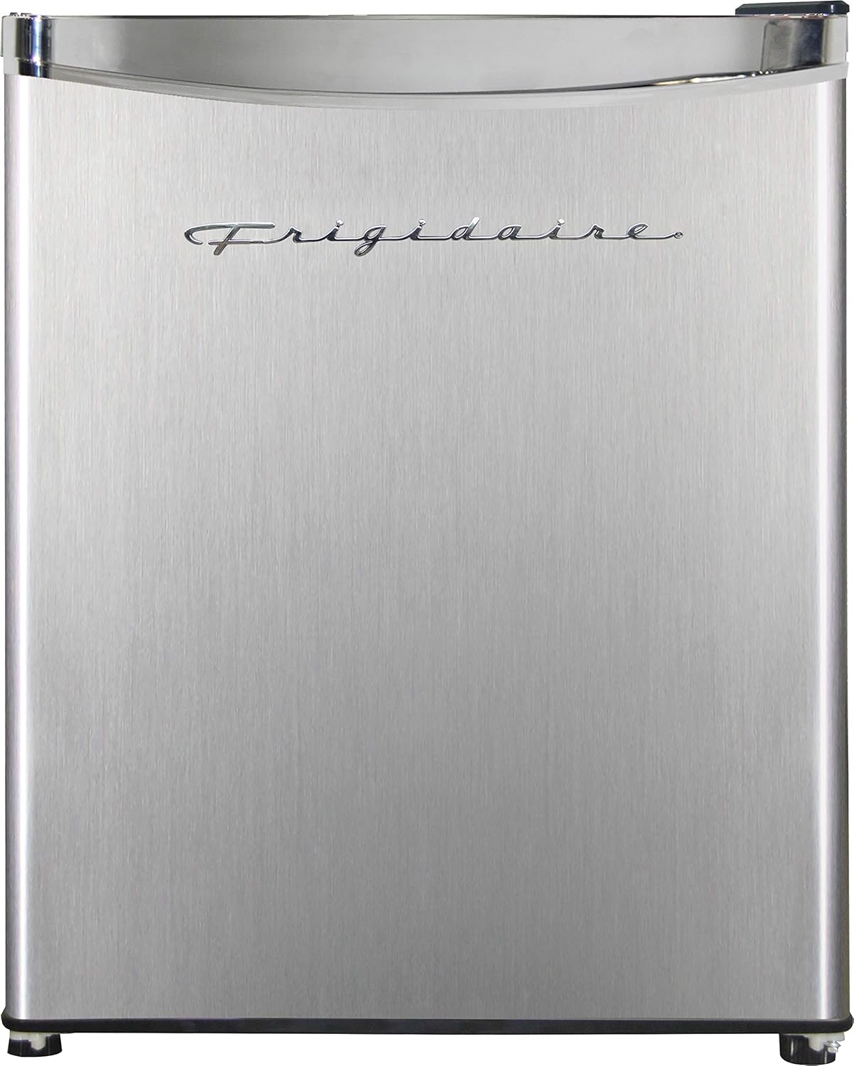 Frigidaire EFR182 1.6 cu ft Stainless Steel Mini Fridge. Perfect for Home or The Office. Platinum Series, 1.8-0