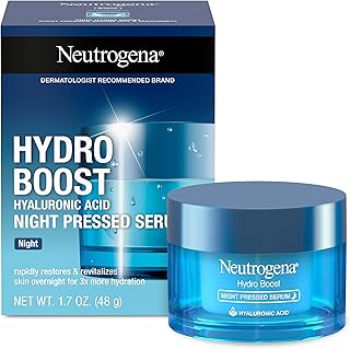 Neutrogena Hydro Boost Night Pressed Serum with Hyaluronic Acid For Face with Pro Vitamin B5, Rich Hydrating Face Serum for Dry Skin, Oil-Free, Non-Comedogenic, 1.7 OZ