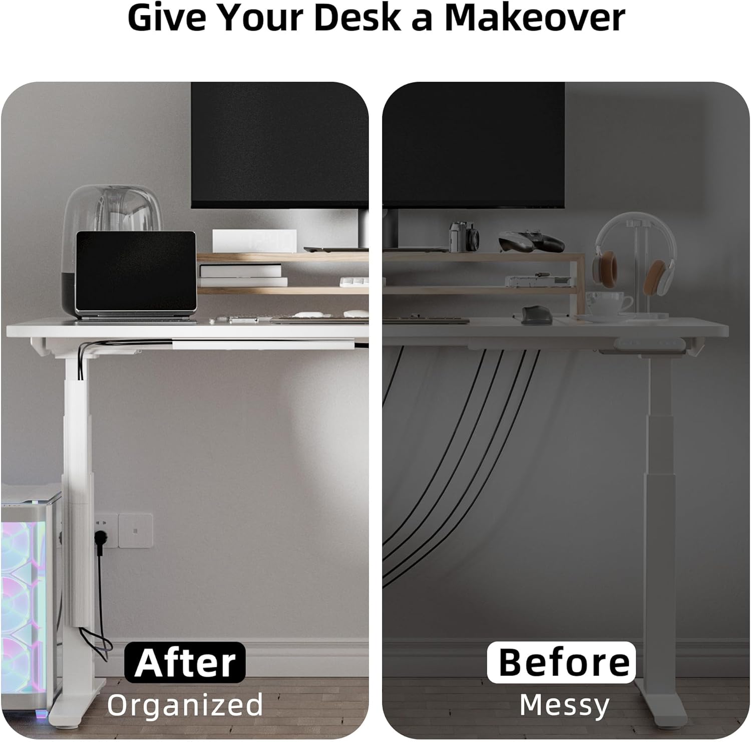 YECAYE 6X15.7 in Under Desk Cable Management,Cable Management Under Desk,Easy Install Self-Adhesive Cable Organizer,Cable Management,No Screw Cable Management Kit for Home & Office,Child & Pet Proof-7