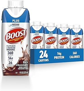 BOOST Plus Complete Nutritional Drink, Rich Chocolate, 8 Fl Oz (Pack of 24)