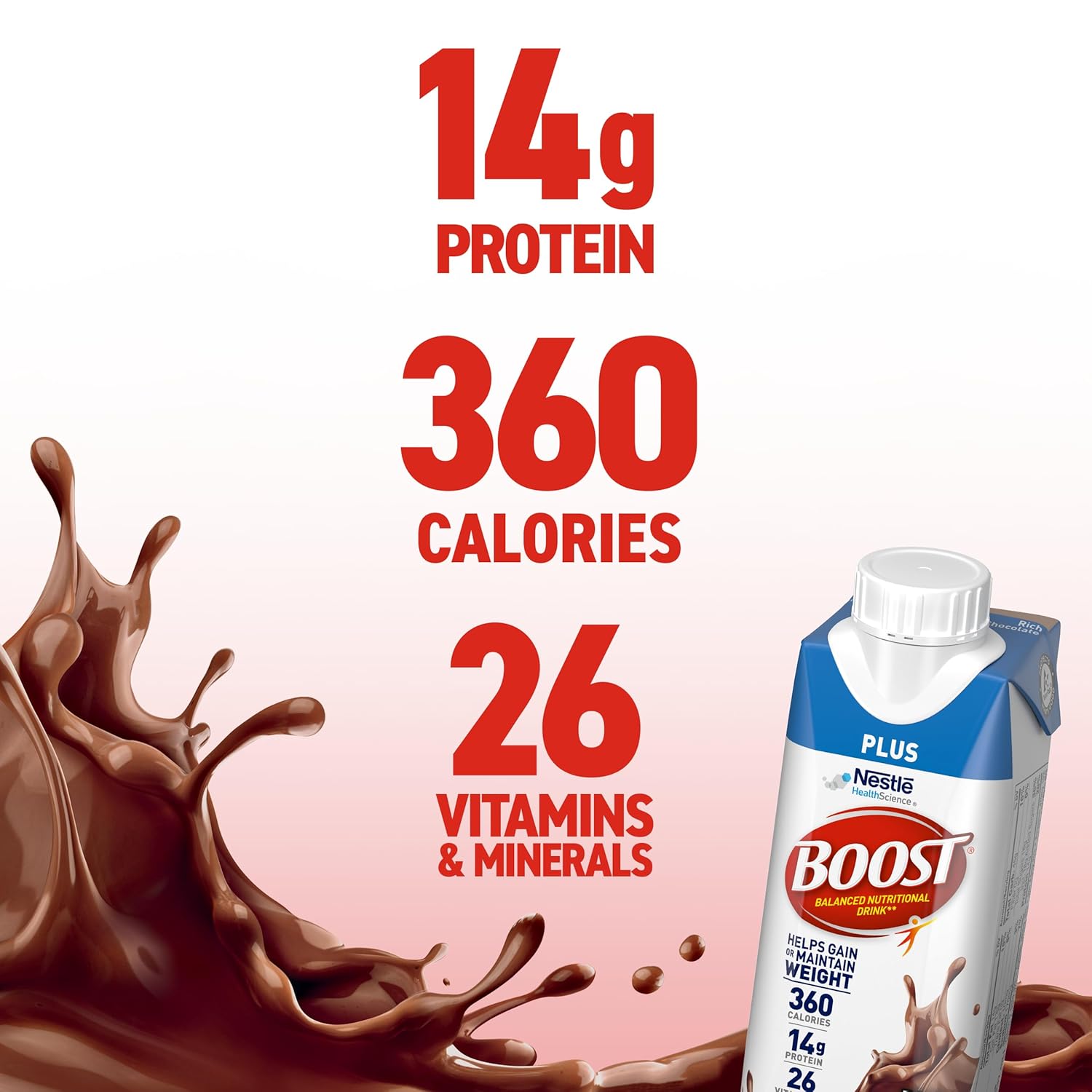 BOOST Plus Complete Nutritional Drink, Rich Chocolate, 8 Fl Oz (Pack of 24)-4