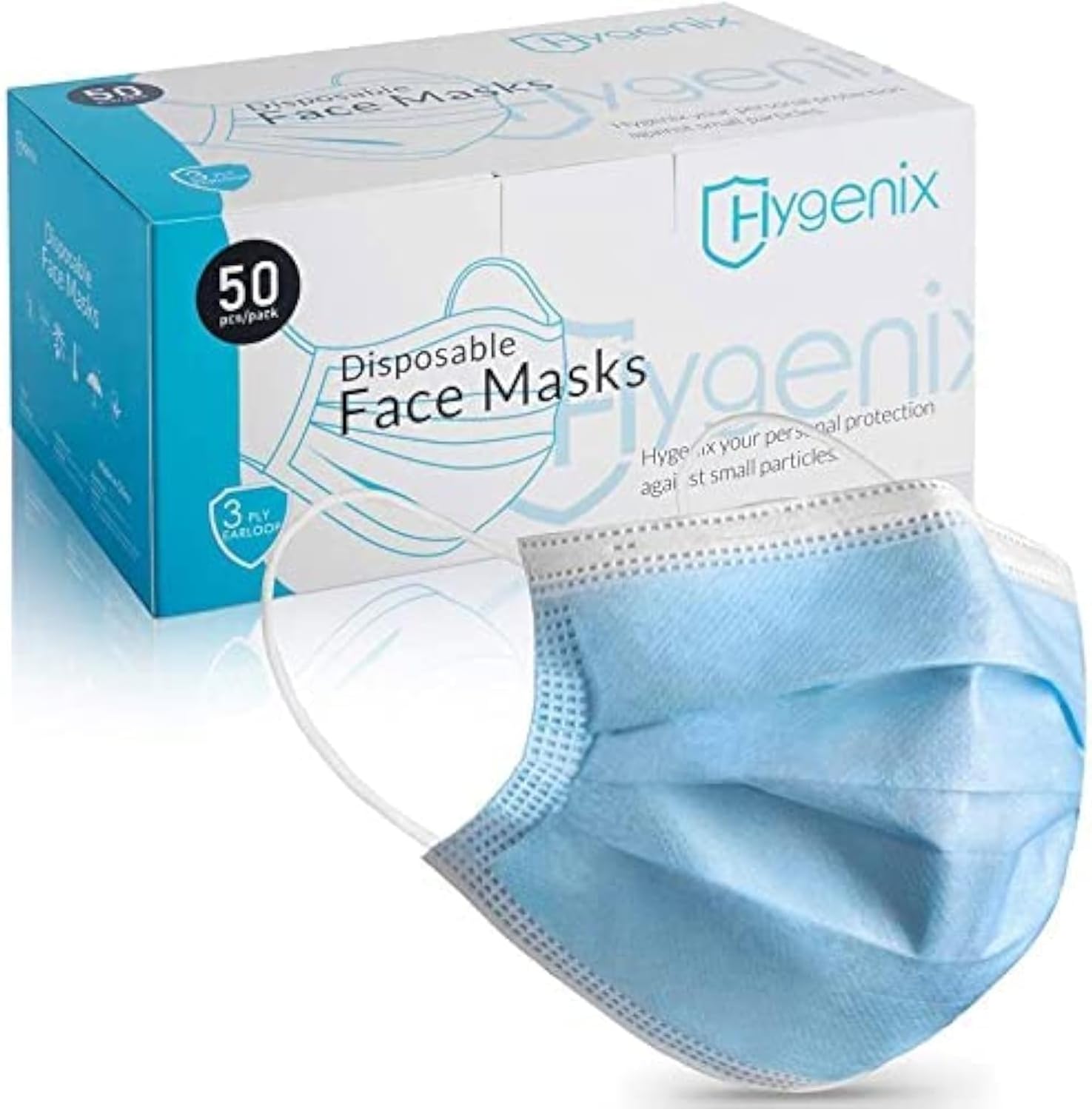 Hygenix 3ply Disposable Face Masks PFE 99% Filter Quality Tested by a US lab (Pack of 50 Pcs)-0