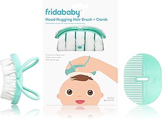 Frida Baby Infant Head-Hugging Baby Hairbrush and Comb Set, Newborn and Up