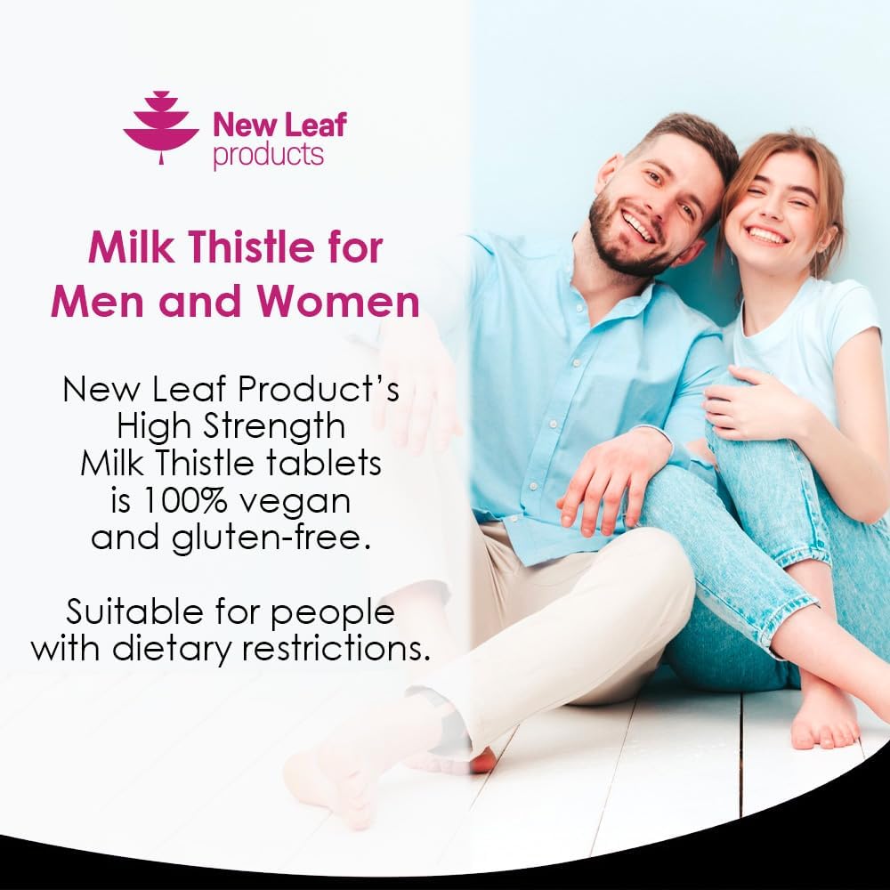 New Leaf Products Milk Thistle 1000mg Tablets (4 Month Supply) High Strength 2000mg 80% Silymarin, Vegan Tablets, GMO-Free, Gluten-Free 120 Tablets-3