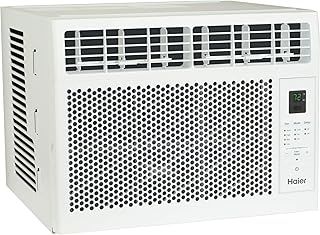 Haier Electronic Window Air Conditioner 6000 BTU, Efficient Cooling for Smaller Areas Like Bedrooms and Guest Rooms, 6K BTU Window AC Unit with Easy Install Kit, White