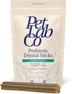 PetLab Co. Dental Sticks – Dog Dental Chews -Target Plaque & Tartar Build-Up at The Source - Designed to Maintain Your Dog’s Oral Health, Keep Breath Fresh and Provide Digestive Help (24 Sticks)