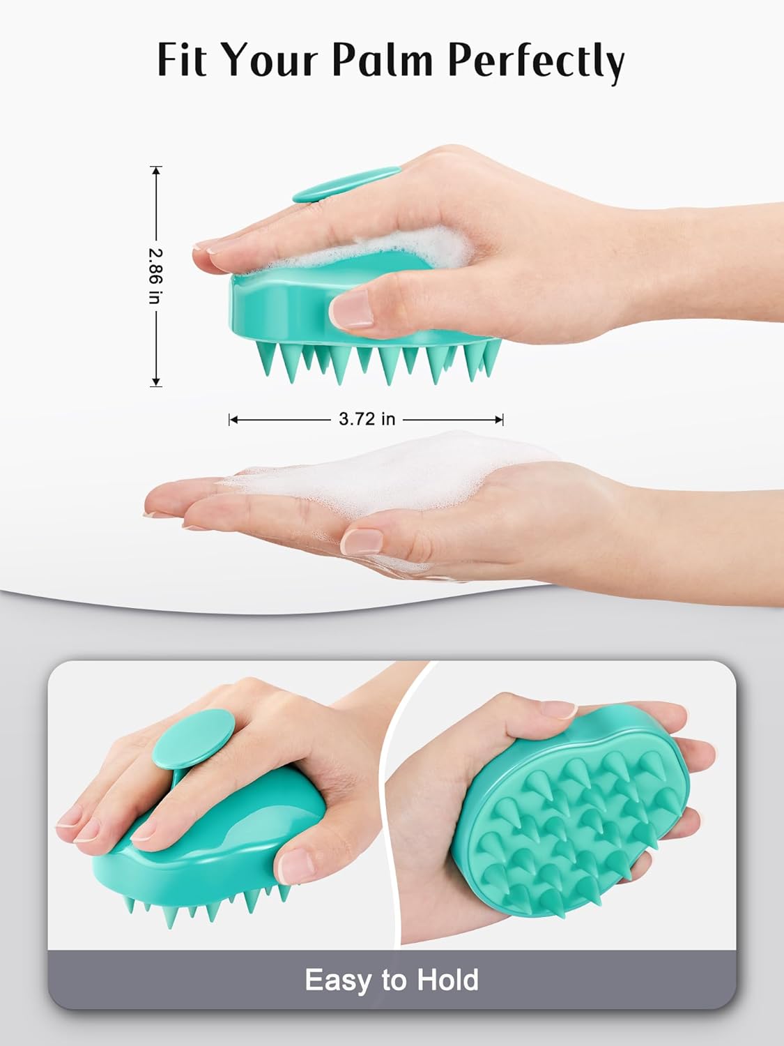 HEETA Hair Scalp Massager Shampoo Brush 2 Pack, Soft Silicone Bristles to Remove Dandruff, Waterproof Hair Scrubber for Both Wet Dry Hair, Suitable for Men & Women (Green & Black)-1