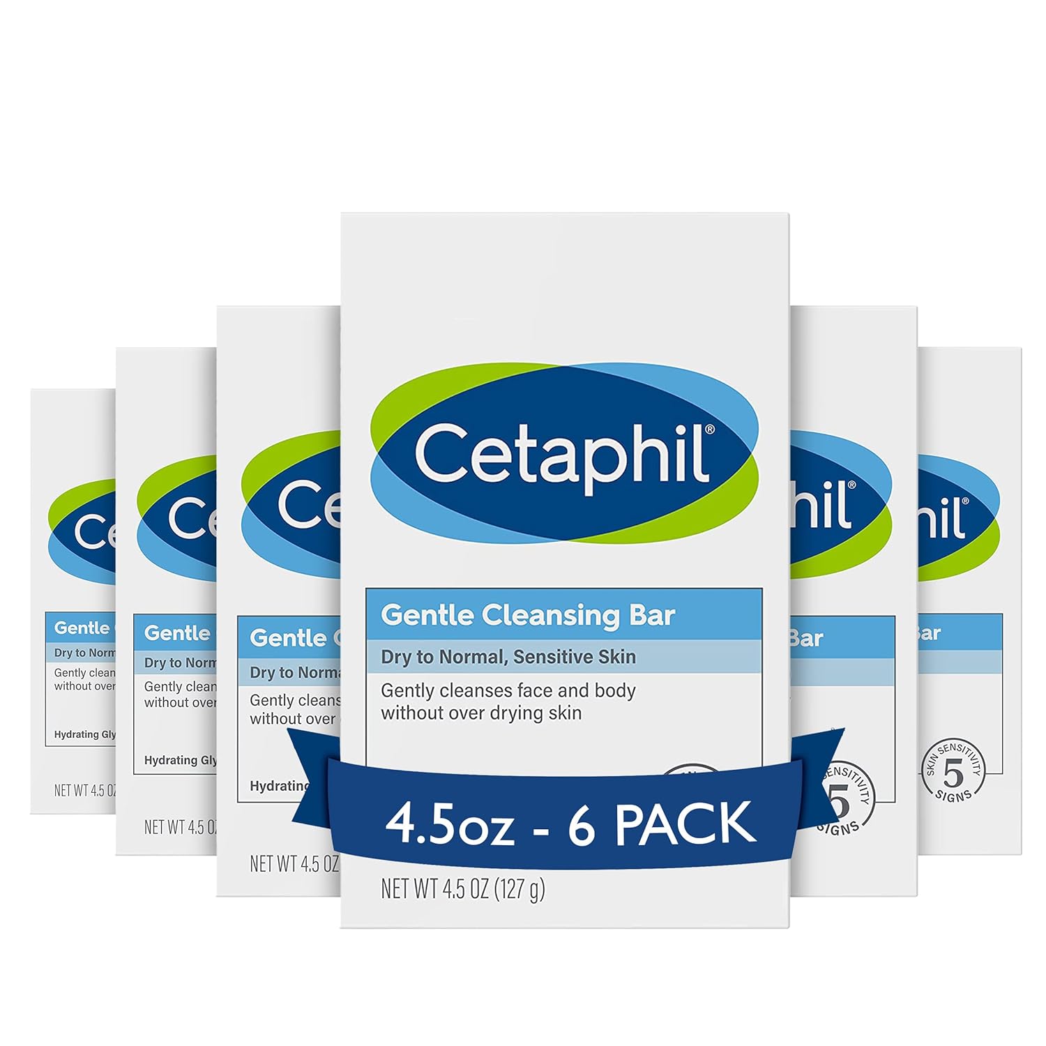 CETAPHIL Gentle Cleansing Bar, 4.5 oz Bar (Pack of 6), Nourishing Cleansing Bar For Dry, Sensitive Skin, Non-Comedogenic, (Packaging May Vary)-0