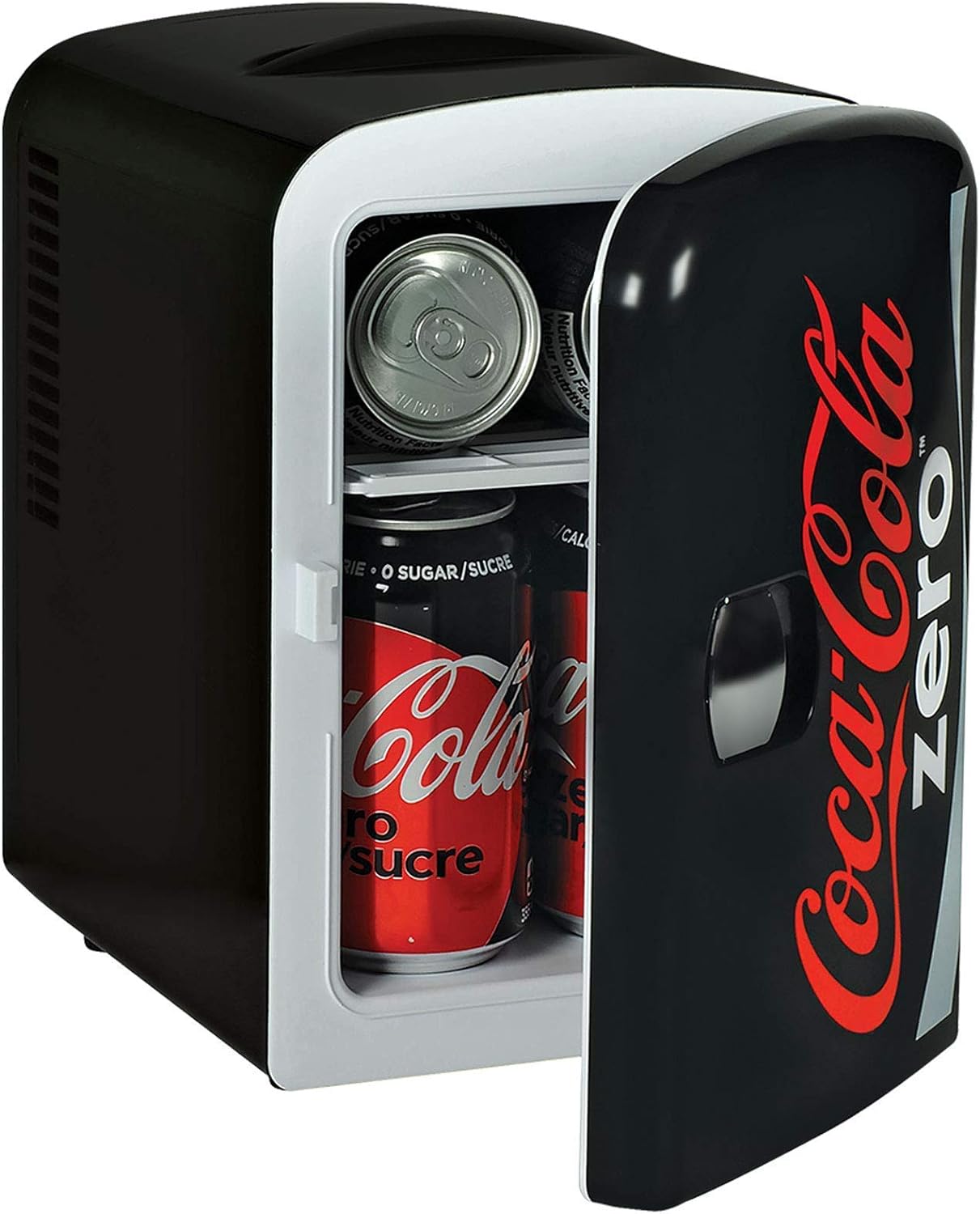 Coca-Cola Mini Fridge for Bedroom Skincare Office Dorm 4L Cooler Warmer 6 Can Small Refrigerator Personal Travel Mini Fridge for Snacks Drinks Fridge 12V DC 110V AC Mini Fridge-0