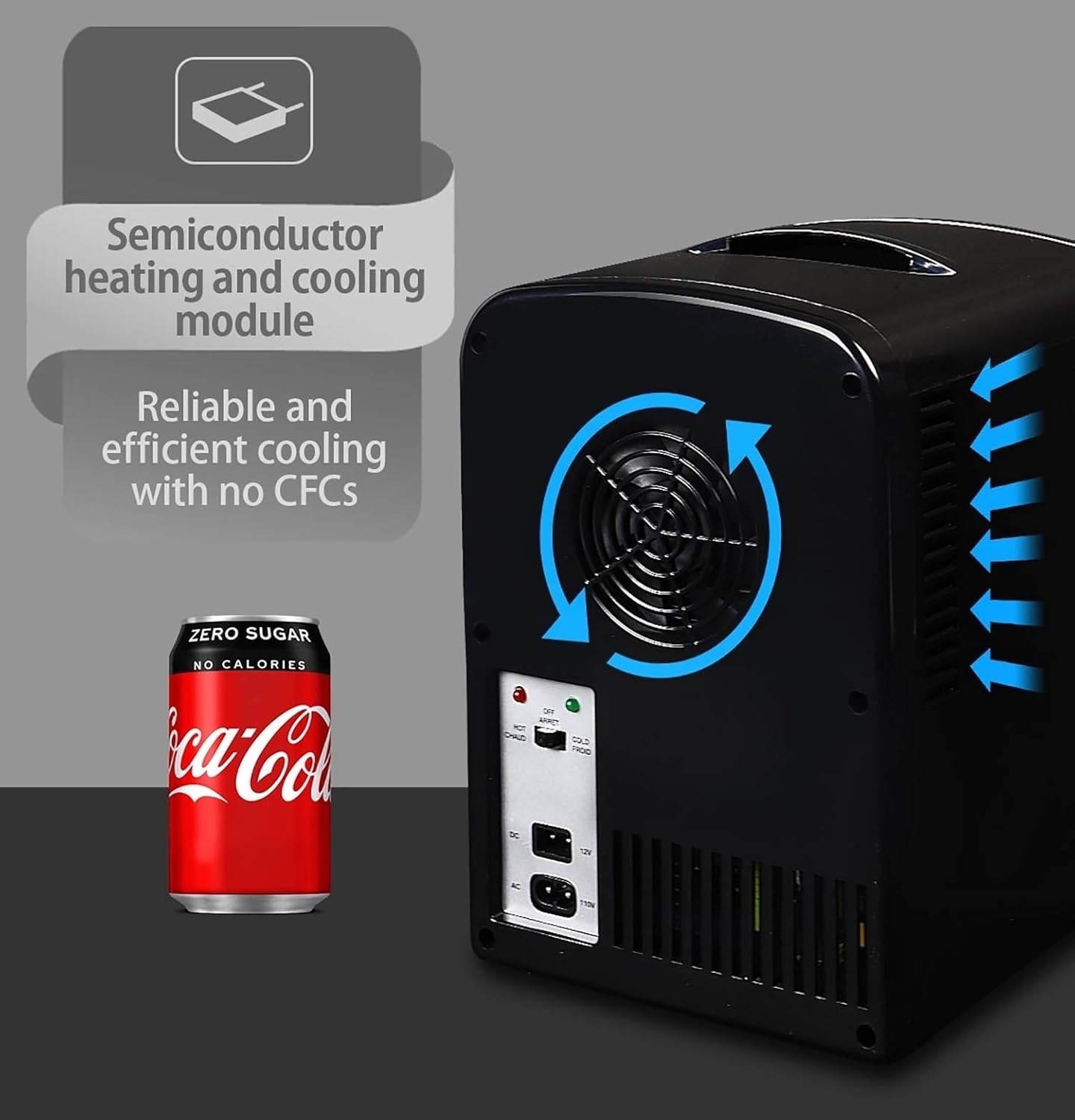 Coca-Cola Mini Fridge for Bedroom Skincare Office Dorm 4L Cooler Warmer 6 Can Small Refrigerator Personal Travel Mini Fridge for Snacks Drinks Fridge 12V DC 110V AC Mini Fridge-2